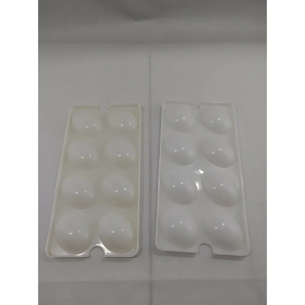 Vintage Tupperware Deviled Egg Keeper Carrier Almond Tan 723-3 Tray Lid Inserts